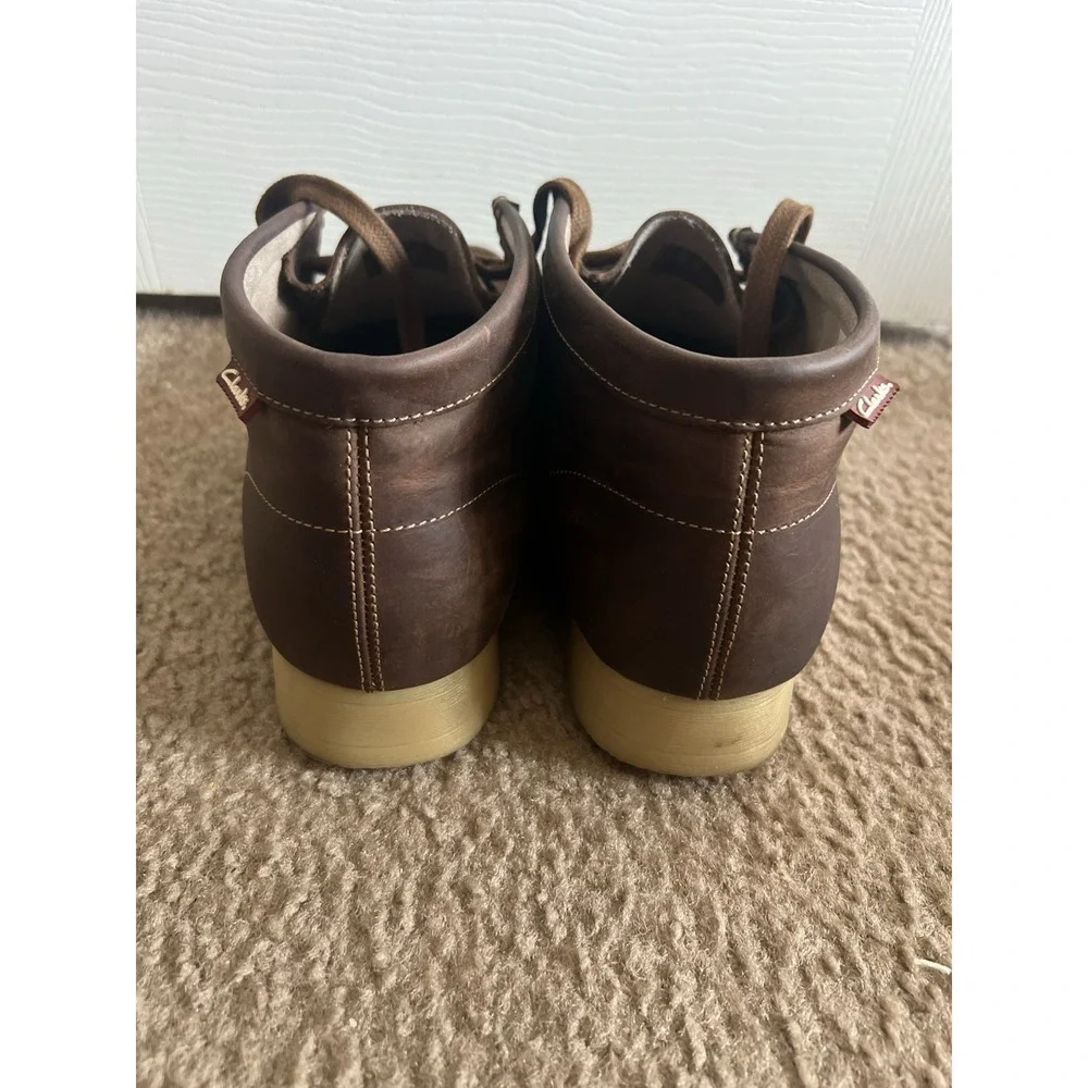 Clarks‎ Stinson Hi Chukka Boots Brown Men's Size 11 Leather Shoes Wallabees